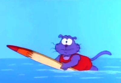 Eek the Cat surfing